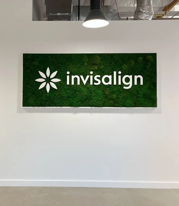 yosun duvar logolu ve flatmosslu